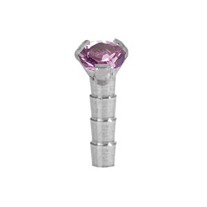 Prong set jewelled attachment for push in Bioplast labret