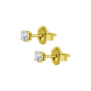 24k gold plated cubic zirconia earstud
