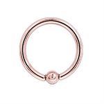 24k rose gold plated steel ball closure ring
