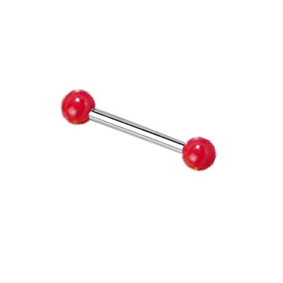 Barbell with acrylic balls