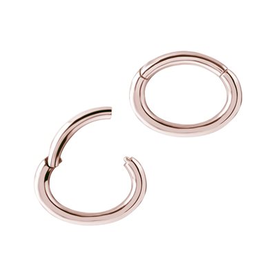 24k rose gold plated hinged oval clicker