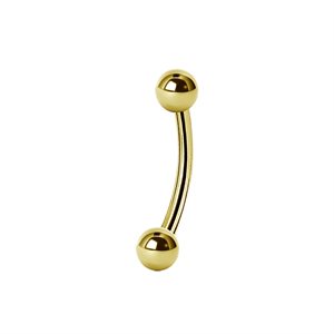24k gold plated micro curved barbell