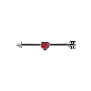 Industrial barbell with jewelled arrow