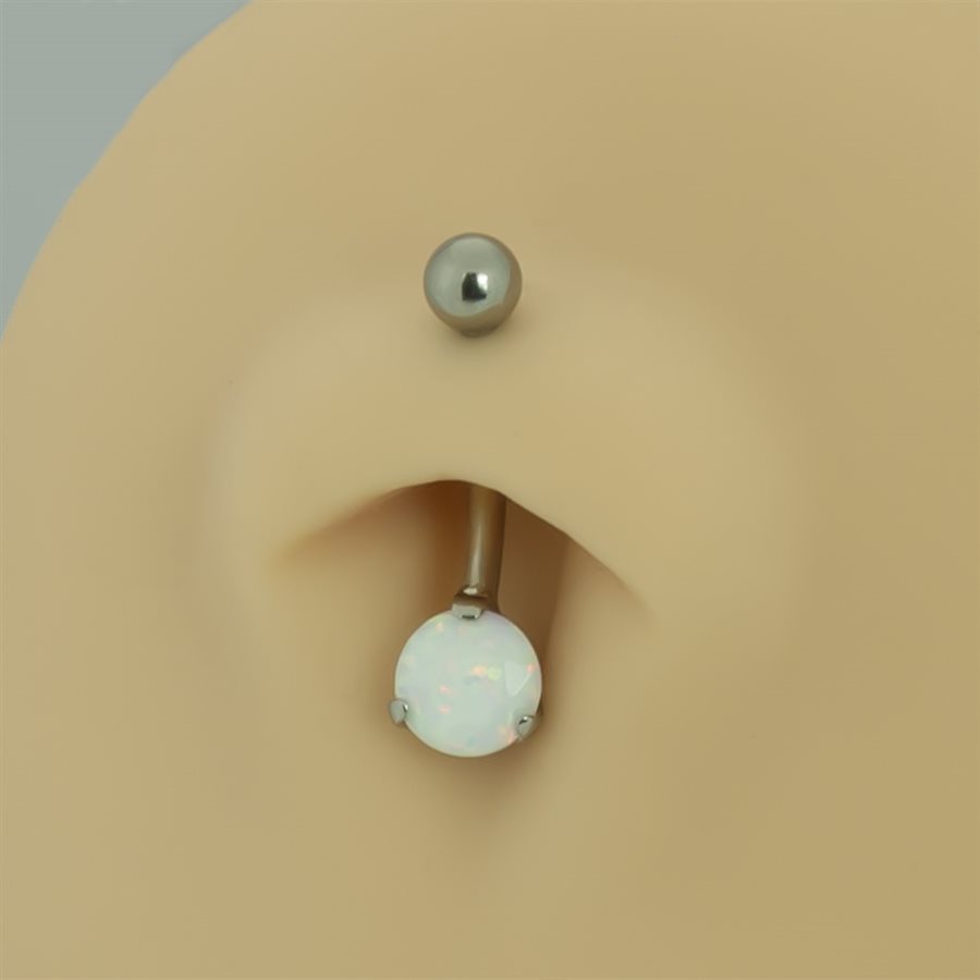 Navel banana with round synthetic opal