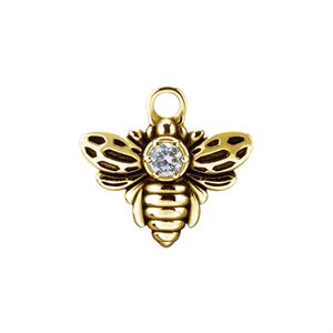 24k gold plated jewelled bee charm for clicker