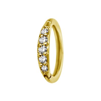 24k gold plated jewelled hinged segment ring