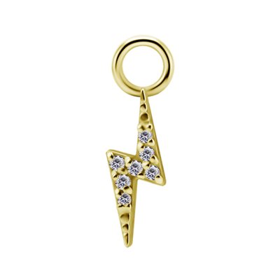 24k gold plated CoCr jewelled flash charm for clicker