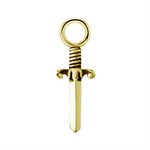 18k gold plated CoCr dagger charm for clicker