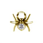 24k gold plated CoCr jewelled spider charm for clicker