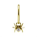 24k gold plated CoCr jewelled spider charm for clicker