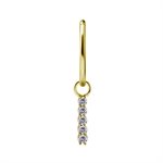 18k gold plated CoCr jewelled bar charm 11mm for clicker
