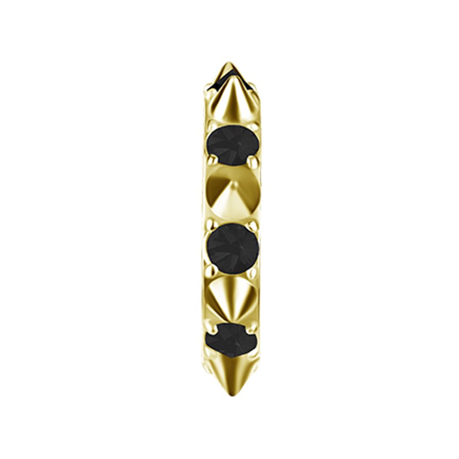 18k gold plated CoCr jewelled clicker ring with spike