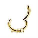24k gold plated CoCr hinged belly clicker ring with marquise