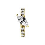 24k gold plated CoCr jewelled belly clicker ring