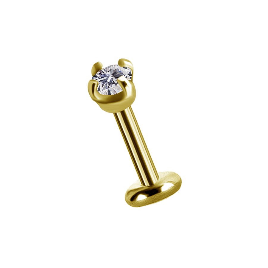 18k gold plated CoCr internal threadless jewelled attachment