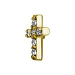 24k gold plated internal jewelled cross attachment