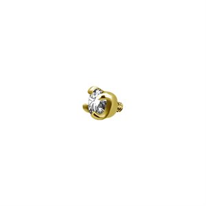 24k gold plated internal attachment with prong setting stone
