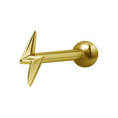 24k gold plated one side internal barbell with flash