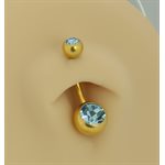 24k gold plated double jewelled navel banana