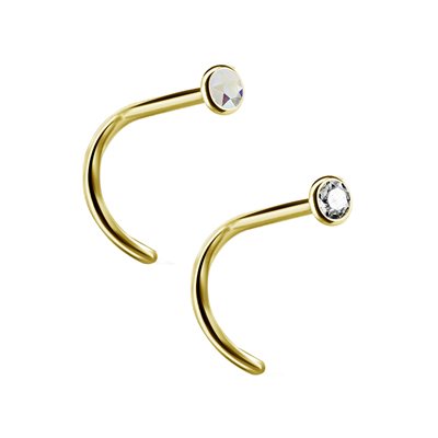 24k gold pvd jewelled nosescrew