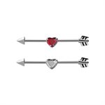 Industrial barbell with jewelled arrow