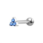 One side internal barbell with jewelled trinity
