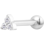 One side internal barbell with jewelled trinity