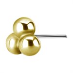 18k gold threadless 3 balls trinity attachment