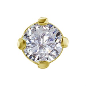 Diamant griffé sans filetage en or 18k
