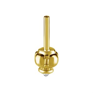 18k gold threadless jewelled crown barbell f. vertical helix