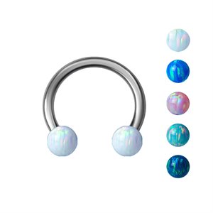 Circular barbell with opals