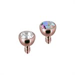 24k rose gold plated steel internal micro jewelled ball